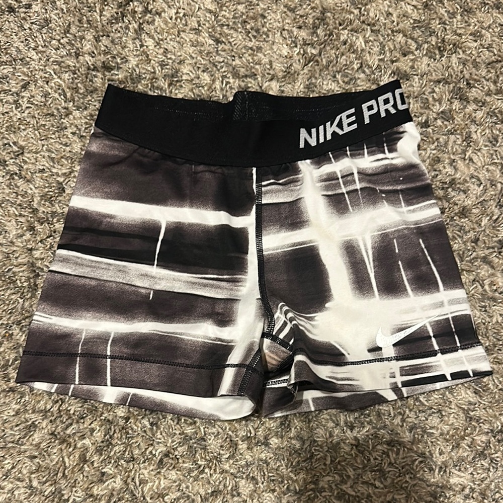 Nike Pro Black and White Athletic Shorts